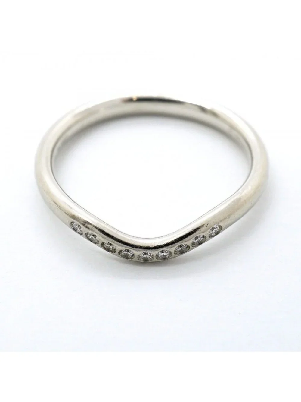Tiffany & Co Ring Curved Band Platinum Diamond - Picture 4 of 11
